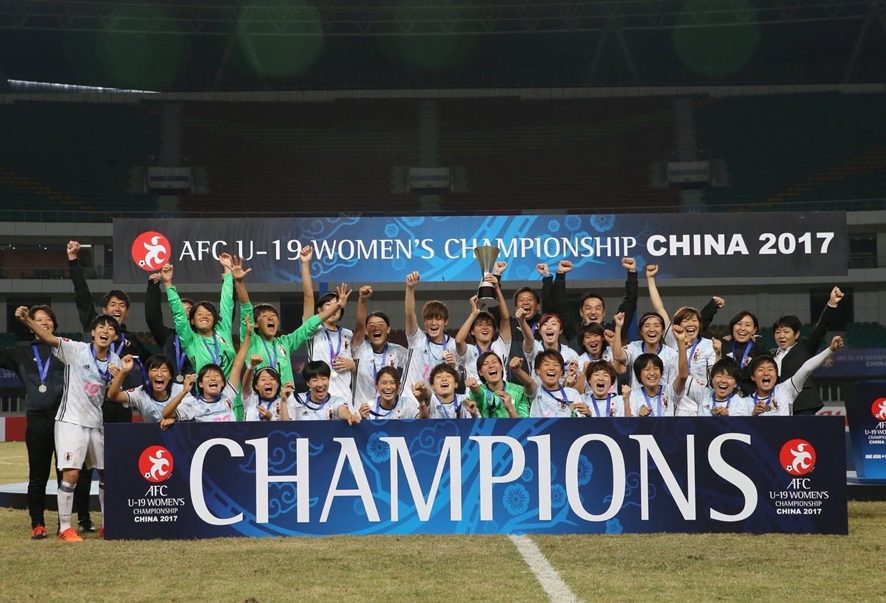 AFC U-19女子選手権中国2017優勝時の様子（鈴木さんご提供）